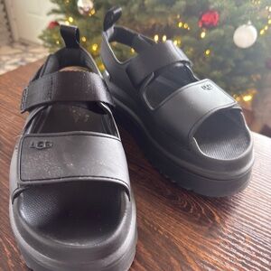 UGG Kids Black Open-Toe Sandals